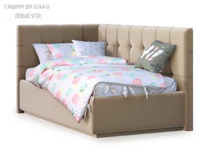 Кровать Nuvola Sabina угловая Velutto 22 (с подъемным механизмом) 90х190