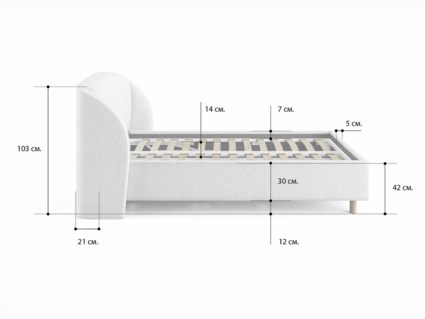 Кровать Сонум Valencia Кашемир Латте 160х190