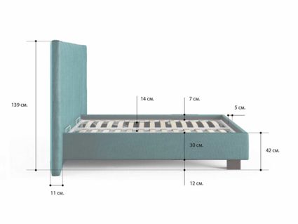 Кровать Сонум Barbara Кашемир Светло-серый